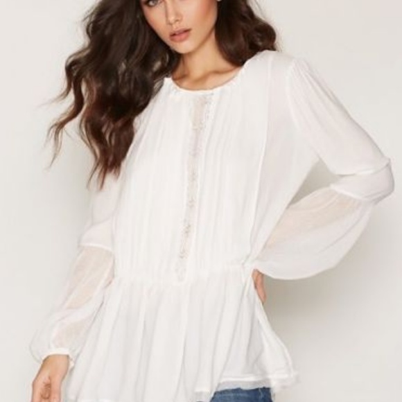 Free People Soul Serene Mesh Lace Blouse Top XS - Picture 4 of 7
